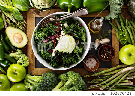 Making kale salad Making kale salad 102676422