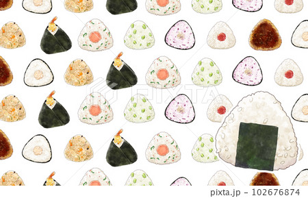 おにぎりイラストのヘッダー おにぎりイラストのヘッダー 102676874