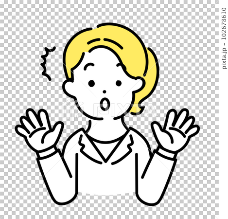 可愛人物插畫系列_上班族女_吃驚 102678610