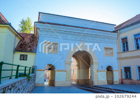 Historical Schei Gate in Old Town of Brasov city Historical Schei Gate in Old Town of Brasov city 102679244
