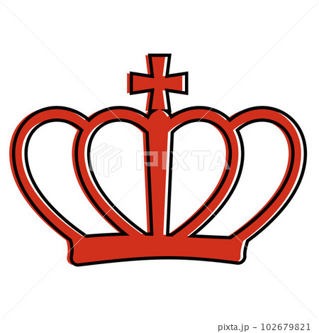 red crown with a doodle-style outline, vector isolated illustration red crown with a doodle-style outline, vector isolated illustration 102679821