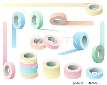 カラフルなマスキングテープのベクターイラスト素材セット カラフルなマスキングテープのベクターイラスト素材セット 102681289