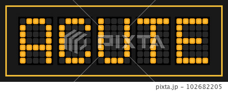 Orange color led banner in word acute on black background 102682205