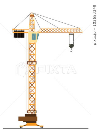 Construction crane isolated on white background, 102683349