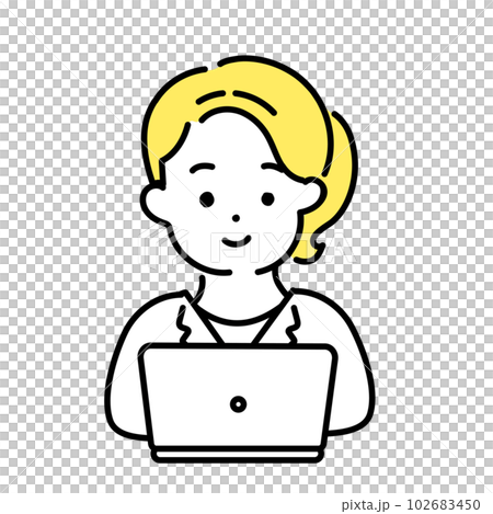 かわいい人物のイラストシリーズ _ 女性のオフィスワーカー _ 笑顔　 102683450