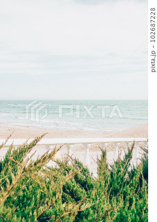 Closeup sea sand beach. Panoramic beach landscape. .horizon Closeup sea sand beach. Panoramic beach landscape. .horizon 102687228