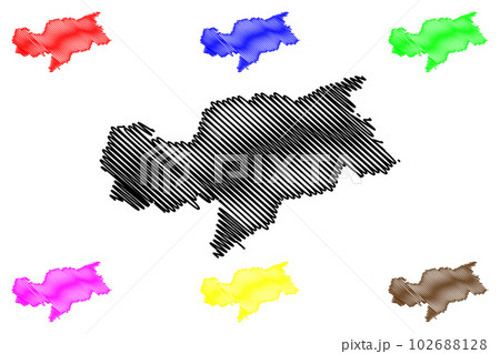 South Tyrol (Italy, Italian Republic, Trentino-South Tyrol or Trentino-Alto Adige, Sudtirol Autonomous region) map vector illustration, scribble sketch Autonomous Province Bolzano  South Tyrol map 102688128