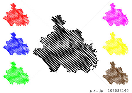 Viterbo province (Italy, Italian Republic, Lazio region) map vector illustration, scribble sketch Province of Viterbo map 102688146