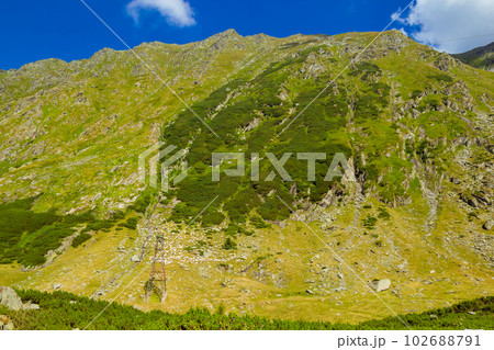 Romanian Carpathian mountains on a summer sunny day 102688791