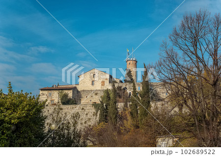 Part of the castle of the city of Brescia on a sunny winter day Part of the castle of the city of Brescia on a sunny winter day 102689522