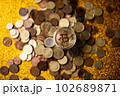 Bitcoin virtual money and fiat money coins euro 102689871