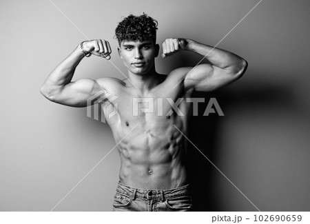 man person trend sexy fit torso studio fitness trendy attractive naked 102690659