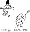 鳥獣戯画カエルセット　中白塗り 102693900