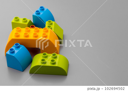 Close up of colorful toy constructor details Close up of colorful toy constructor details 102694502