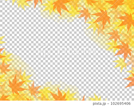 Frame background illustration with beautiful colored autumn leaves 102695406