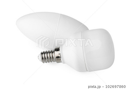 Two light bulbs isolated on white background 102697860