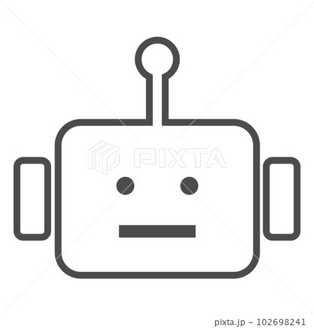 ロボットのシンプルな線画のベクターアイコンイラスト 102698241