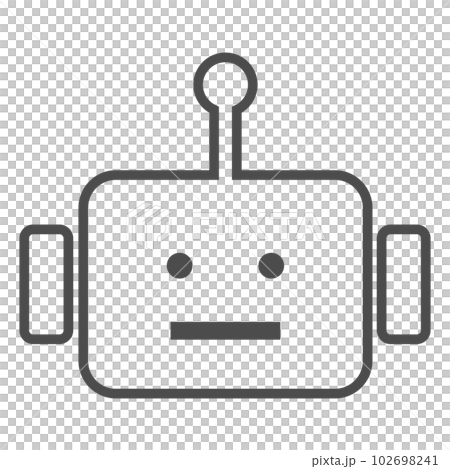 ロボットのシンプルな線画のベクターアイコンイラスト 102698241