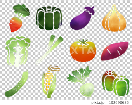 野菜の素材セットC 水彩 野菜の素材セットC 水彩 102698686