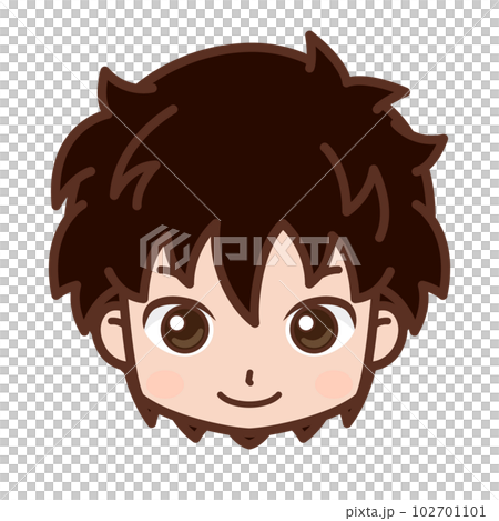 顔・表情アイコン(笑顔・微笑み)/男性・若い【4】 顔・表情アイコン(笑顔・微笑み)/男性・若い【4】 102701101