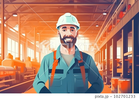 Smart engineer manager with safety uniform checking site construction with steel and concrete. Labour Day concept. 102701233