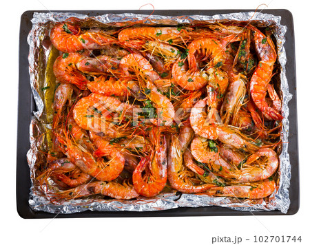 Baked in oven tiger shrimps Baked in oven tiger shrimps 102701744