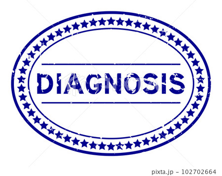 Grunge blue diagnosis word oval rubber seal stamp on white background Grunge blue diagnosis word oval rubber seal stamp on white background 102702664