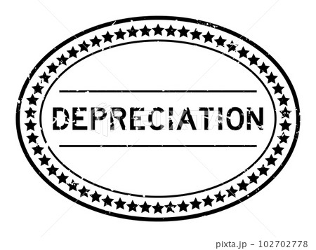 Grunge black depreciation word oval rubber seal stamp on white background Grunge black depreciation word oval rubber seal stamp on white background 102702778