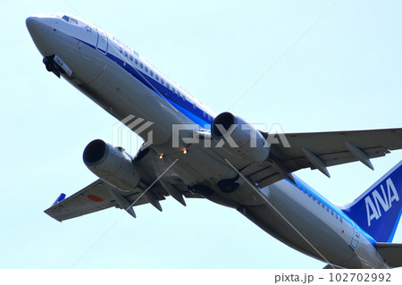 大阪国際空港　旅客機　離陸　猪名川土手 102702992