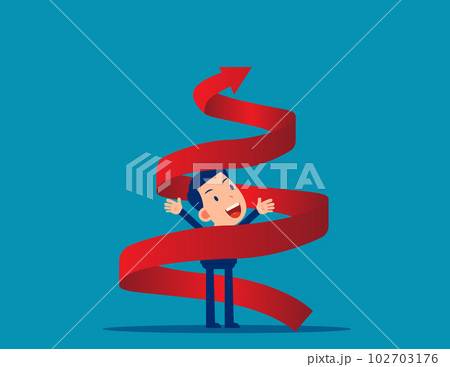 Increase career and personal improvement visualization with upward spiral arrow. Growth spiral vector illustration 102703176