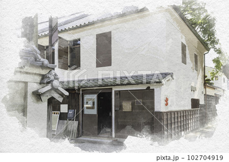 水彩画風　佐賀城下町　旧中村家　佐賀県佐賀市 102704919
