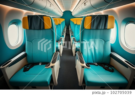 旅客機の座席イメージ：AI生成画像 102705039