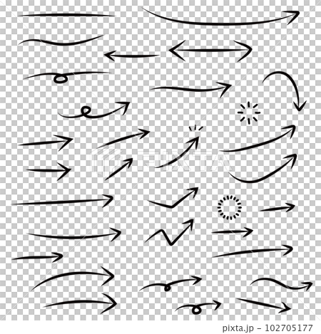 Cute handwritten arrow set black 102705177