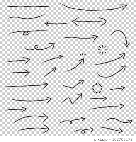 Cute handwritten arrow set black 102705178