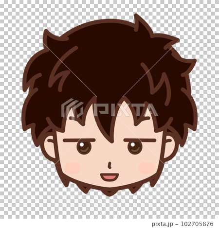 顔・表情アイコン（ジト目・軽蔑・疑惑・呆れる）/男性・若い【4】 102705876