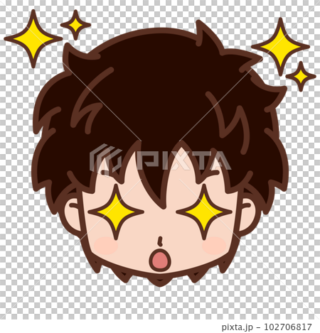 顔・表情アイコン(目をキラキラ輝かせる)/男性・若い【4】 顔・表情アイコン(目をキラキラ輝かせる)/男性・若い【4】 102706817