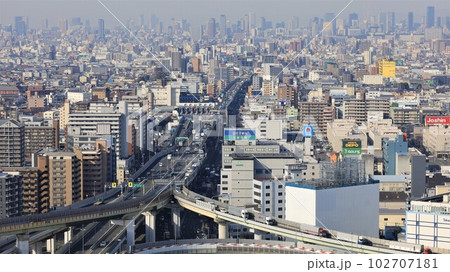 タイムラプス・東大阪市役所から大阪市中心部を臨む(大阪府東大阪市) タイムラプス・東大阪市役所から大阪市中心部を臨む(大阪府東大阪市) 102707181