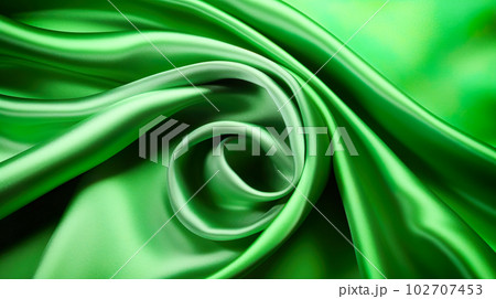 美しい緑色の生地の背景「AI生成画像」 102707453