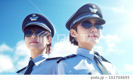 青空の中働く警察官・ポリスの女性(Generative AI) 青空の中働く警察官・ポリスの女性(Generative AI) 102708695
