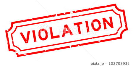 Grunge red violation word rubber seal stamp on white background 102708935