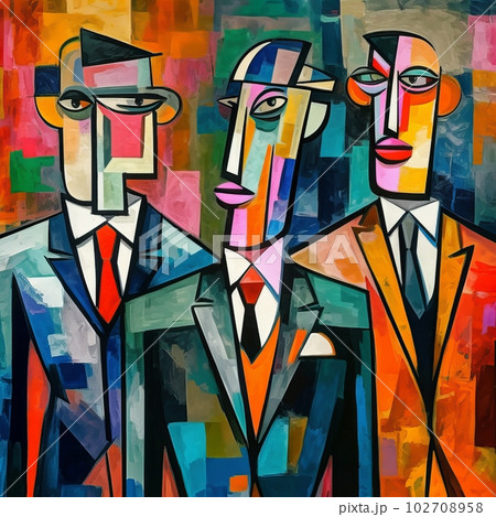 アートで描かれた複数人のビジネスマン,Generative AI AI画像 アートで描かれた複数人のビジネスマン,Generative AI AI画像 102708958