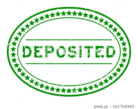 Grunge green deposited word oval rubber seal stamp on white background Grunge green deposited word oval rubber seal stamp on white background 102708985