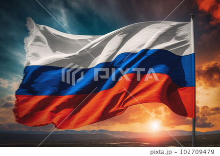 ロシアの国旗のイメージ：AI生成画像 102709479