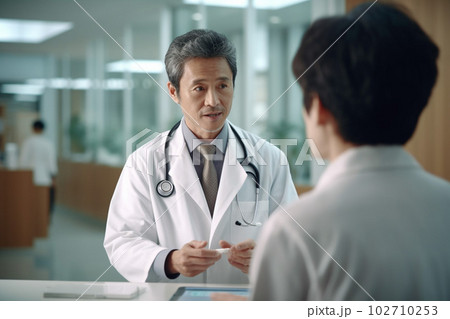 医者の診察を受ける患者：AI生成画像 102710253