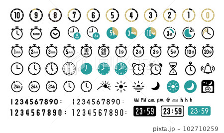 時間に関するアイコンセット 102710259