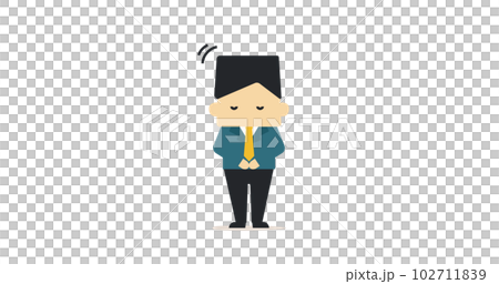 デフォルメ ビジネス人物イラスト 男性 お辞儀 1:1.191 デフォルメ ビジネス人物イラスト 男性 お辞儀 1:1.191 102711839