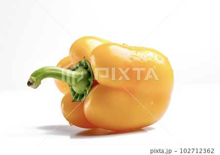オレンジ色のパプリカ　白背景　AI生成画像　ジェネレーティブAI 102712362