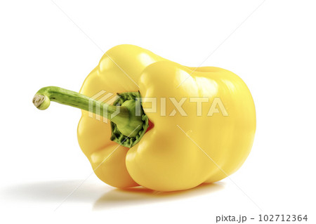 黄色のパプリカ　白背景　AI生成画像　ジェネレーティブAI 102712364