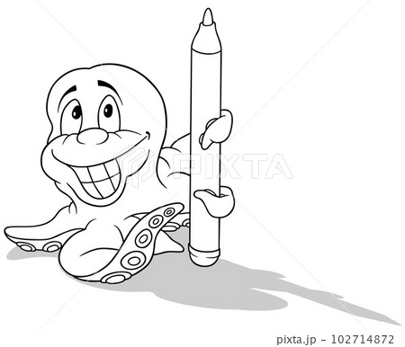 Drawing of an Octopus with a Felt-tip Pen Drawing of an Octopus with a Felt-tip Pen 102714872