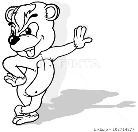 Drawing of a Standing Teddy Bear 102714877